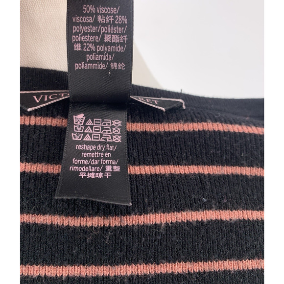 Victoria's Secret Cropped Knit Striped Top Long Sleeve Y2K Lolita XS - Picture 7 of 8